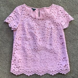 Pink Talbots lace top